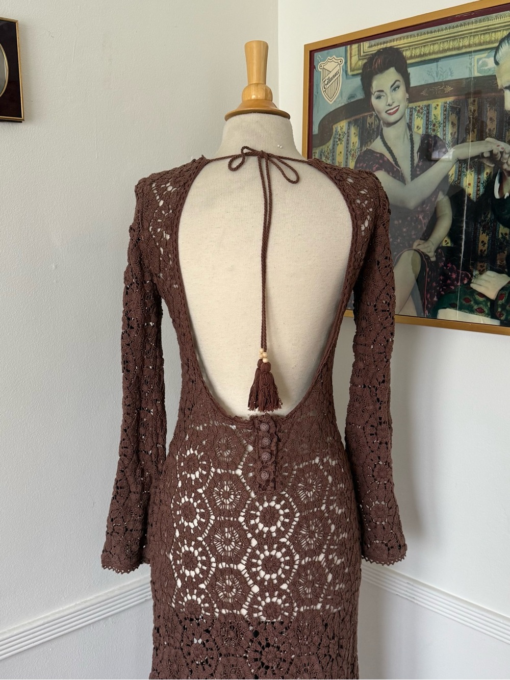 Spell Brown Crochet Dress - Picture 3 of 13